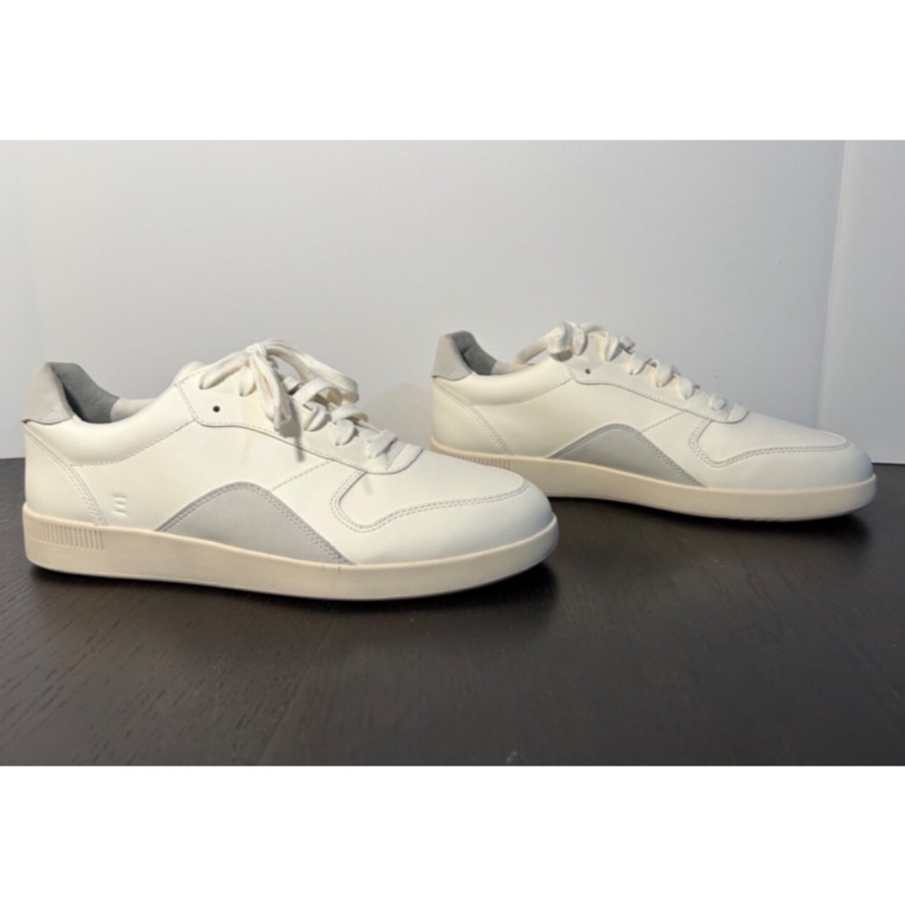 Everlane ReLeather Court Sneaker Off White/Gray Size W/11.5 M/9.5
